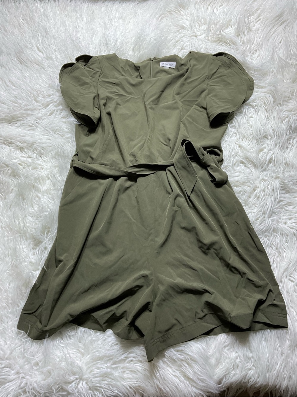Calvin Klein Ruffle Sleeve Romper